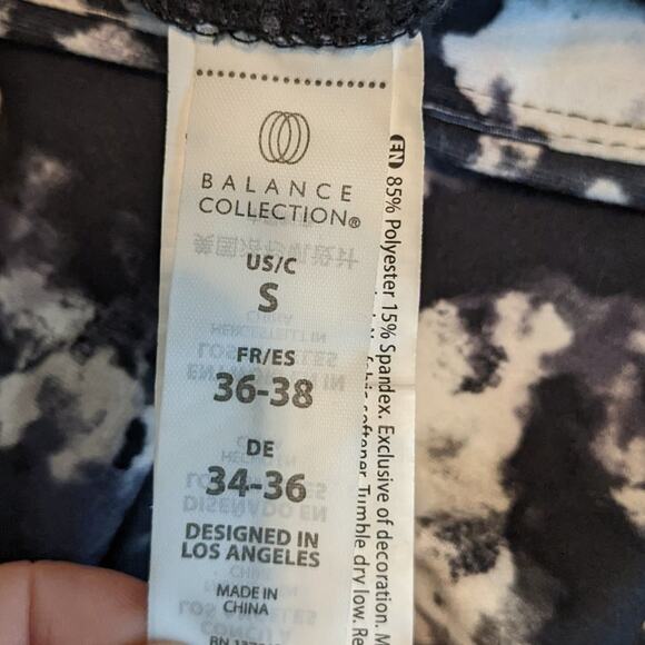 Balance Collection Graystone & Lotus Watercolor Abstract Leggings Size S - Picture 7 of 7